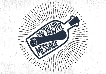 Free Message in a Bottle Hand Lettering Vector - vector gratuit #413553 