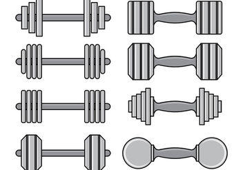 Set Of Dumbell Icons - vector gratuit #414263 