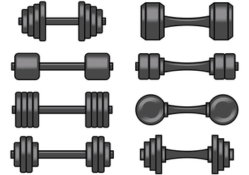 Set Of Dumbell Icons - vector gratuit #414273 