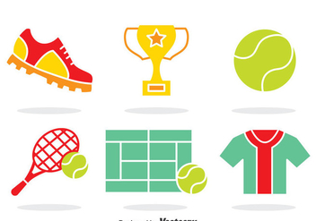 Tennis Element Icons Vector - Free vector #414413