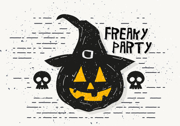 Freaky Halloween Pumpkin Vector Illustration - Free vector #414453