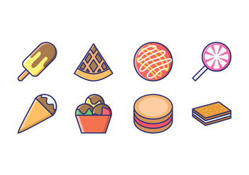 Goody and Candy Linear Icons - vector gratuit #416113 