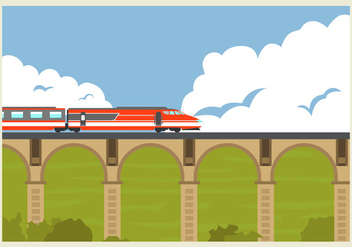 High Speed Rail TGV Train Vector Illustration - Free vector #416393