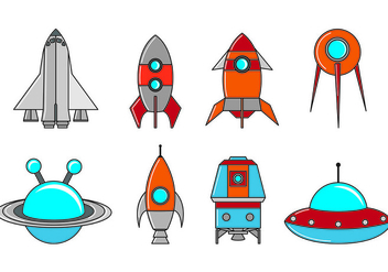 Set Of Starship Icons - Kostenloses vector #416583