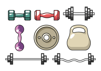 Dumbell flat icons - Free vector #416653