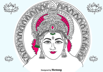 Hand Drawn Lakshmi Vector - vector gratuit #416913 