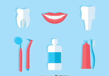 Dentist Flat Icons Vector - Free vector #417333