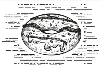 Free Hand Drawn Donut Background - бесплатный vector #417383