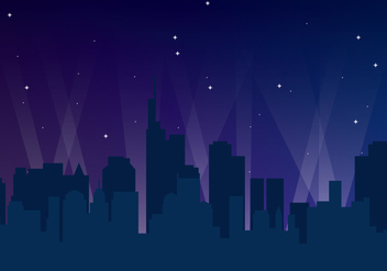 City Night Skyline - Kostenloses vector #417593