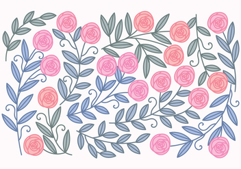 Vector Roses And Leaves - vector gratuit #417893 