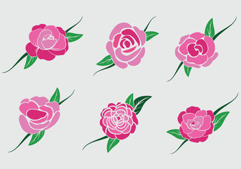 Pink camellia flower vector stock - бесплатный vector #417943