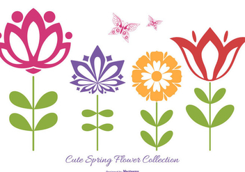 Cute Flower Vector Shapes - Free vector #418123