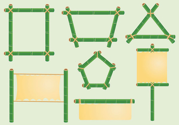 Frame shape green bamboo vector pack - бесплатный vector #418633