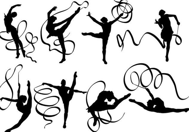 Free Ribbon Dancer Siluetas Icons Vector - vector gratuit #419393 