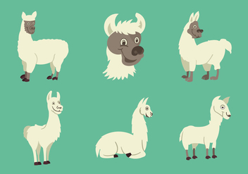 Funny Llama character vector illustration - бесплатный vector #420303
