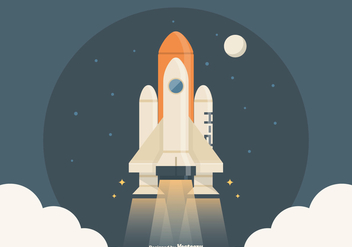 Free Spaceship Launch Vector Illustration - Free vector #420403