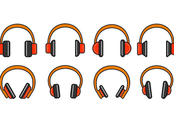 Set Of Head Phone Icons - Free vector #420653