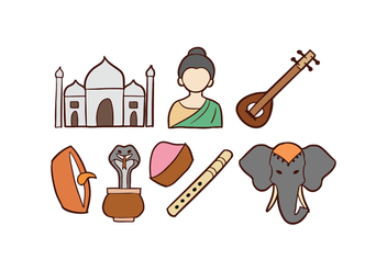 India Doodle Icons - бесплатный vector #421123