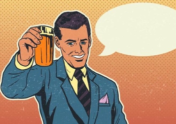 Vector Cheers Businessman With Pint of Beer - Free vector #421483
