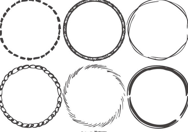 Round Funky Sketchy Frames - Free vector #421763