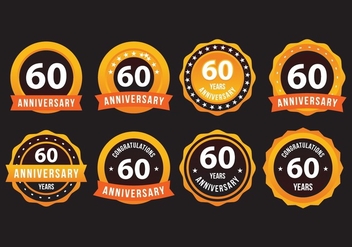 60th Anniversary Gold Badge - Free vector #423153