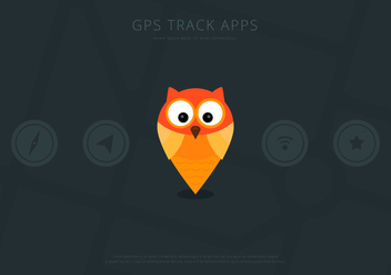 Owl GPS Location UI Vector Elements - vector gratuit #423313 