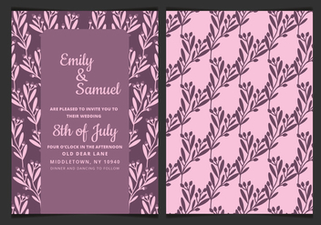 Vector Wedding Invitation with Purple Branches - Free vector #423373