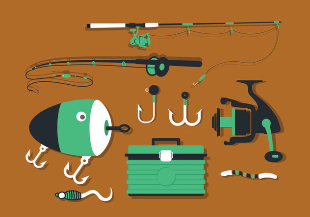 Fishing Tools Set Vector Pack - vector #423693 gratis