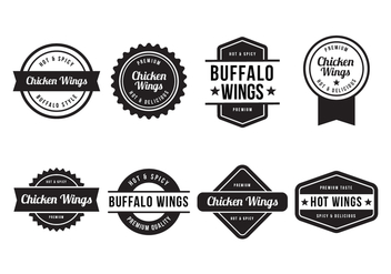 Free Buffalo and Chicken Wings Badge Vector - Free vector #424033