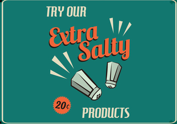 Retro Salty Food Sign - vector #424073 gratis
