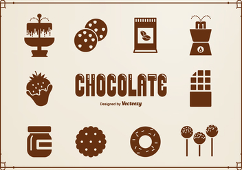 Chocolate Silhouette Vector Icons - vector #424083 gratis