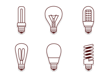 Electricity Lamp Icon Set - vector #424133 gratis