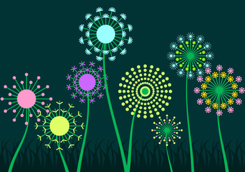 Free Colorful Blowball Vector - vector gratuit #424573 