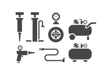 Air pump and compressor icons - Free vector #424583