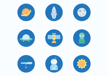 Space Flat Icons - Free vector #425703