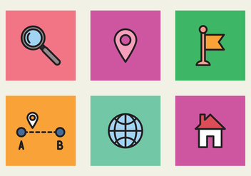 Colorful Icons Of Location - vector #425733 gratis