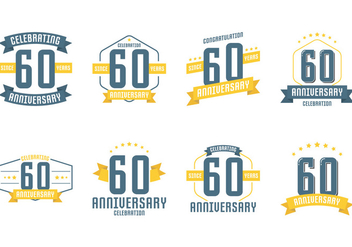 60th Anniversary Symbols - vector gratuit #426153 