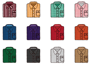 Folded Flannel Shirt Vectors - vector #426263 gratis