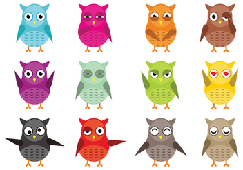 Owl Vector Character Vector Pack - Free vector #426383