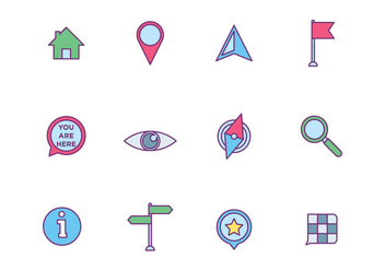 Map Element Icons on White Background - Free vector #426433