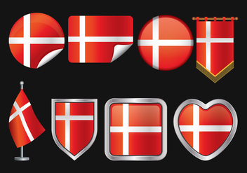 Danish Flag Vector Pack - vector #426553 gratis