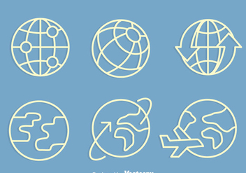 Globe With Arrow And Plane Icons Vectors - Kostenloses vector #426613