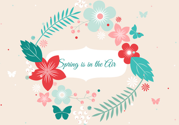 Free Vector Spring Flower Wreath - vector gratuit #426683 