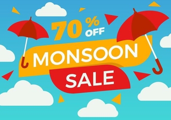 Free Monsoon Poster Sale Vector - Free vector #427093