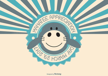 Cute Manatee Appreciation Day Illustration - бесплатный vector #427283