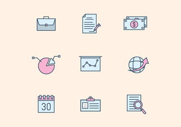 Pastel Business Icons - Free vector #427723
