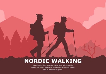 Nordic Walking Background - vector gratuit #428083 