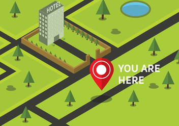 Free Isometric You Are Here Map Vector - vector #428123 gratis