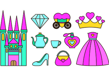 Set Of Princesa Icons - Free vector #428273