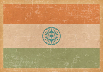 India Flag on Old Grunge Background - бесплатный vector #428313